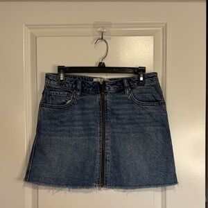 We The Free Blue Denim Mini Skirt